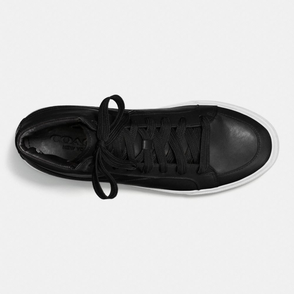 COACH®,C202 SNEAKER,Leather,Black,Inside View,Top View