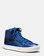 COACH®,C202 SNEAKER,Leather,NAVY/MARINE TIGER,Front View