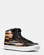 COACH®,C202 SNEAKER,Leather,ORANGE TIGER,Front View