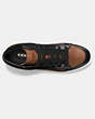 COACH®,C202 SNEAKER,Leather,Dark Saddle Black,Inside View,Top View