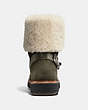COACH®,MOTO SHEARLING BOOT,Suede,OLIVE/NATURAL,Alternate View