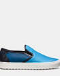 COACH®,UNION SLIP ON SNEAKER,Leather,Azure,Angle View