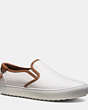 COACH®,UNION SLIP ON SNEAKER,Leather,White,Front View