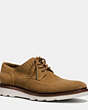 COACH®,BEDFORD WINGTIP BOOT,Suede,CARAMEL,Front View