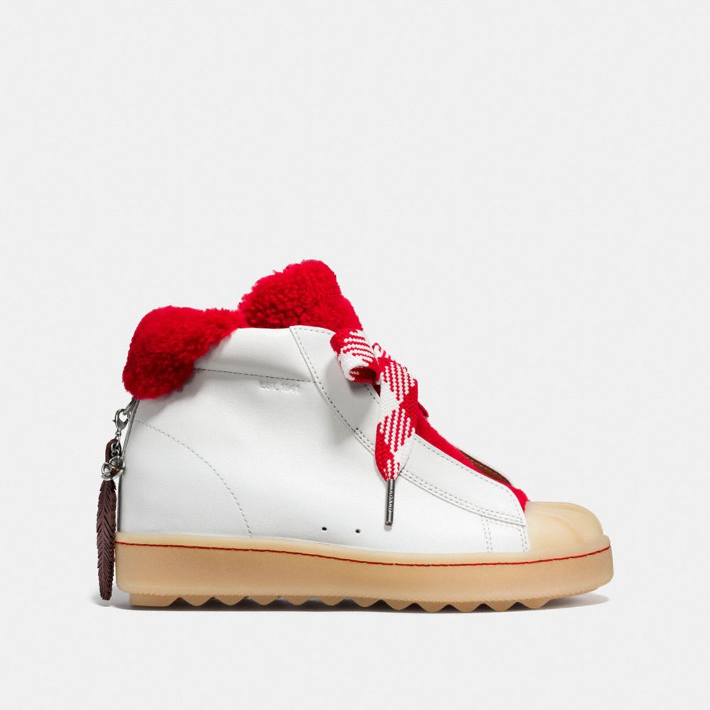 COACH®,High Top Hiker With Shearling,,Angle View