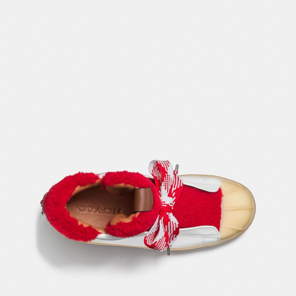 COACH®,High Top Hiker With Shearling,,Inside View,Top View