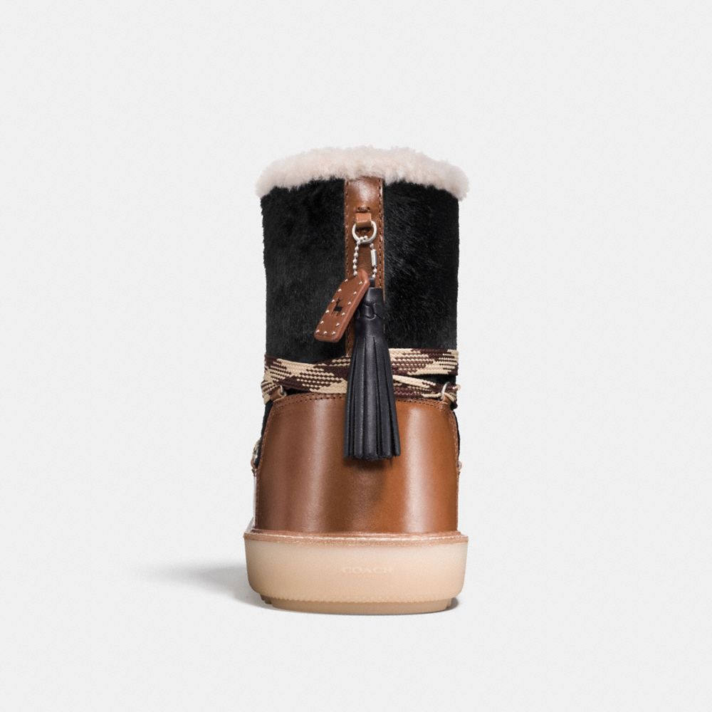 COACH®,SHEARLING BOOTIE IN HAIRCALF,Haircalf,Black/Burnt Sienna,Alternate View