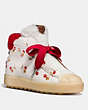 COACH®,HIGH TOP HIKER IN CHERRY PRINT,Leather,Chk Cherry/Ant Wt/Chry,Front View