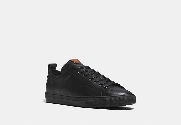 COACH®,C121 LOW TOP SNEAKER,Leather,Black,Front View