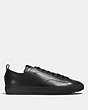 COACH®,C121 LOW TOP SNEAKER,Leather,Black,Angle View