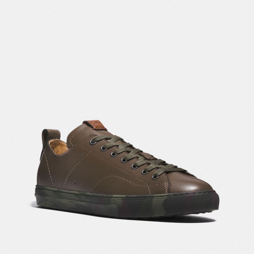 COACH®,C121 LOW TOP SNEAKER,Leather,FATIGUE,Front View