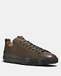 COACH®,C121 LOW TOP SNEAKER,Leather,FATIGUE,Front View