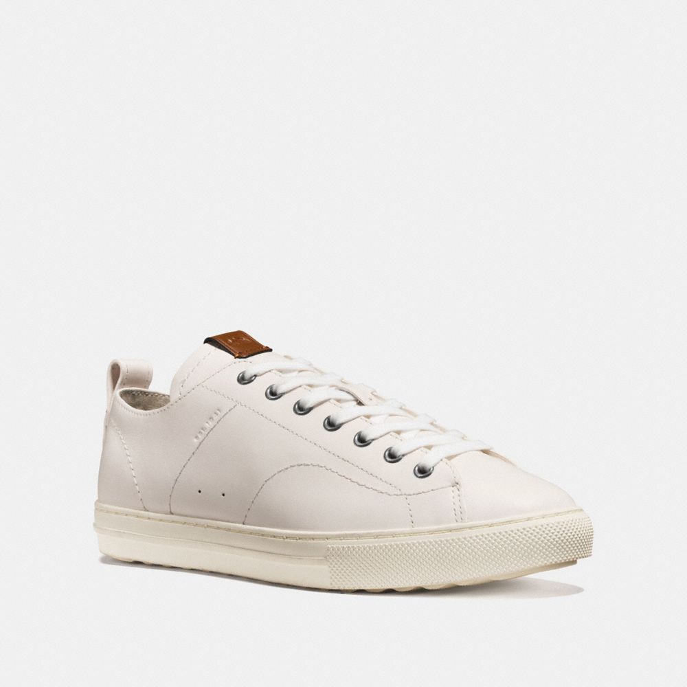 COACH®,C121 LOW TOP SNEAKER,Leather,White,Front View