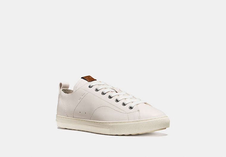 COACH®,C121 LOW TOP SNEAKER,Leather,White,Front View