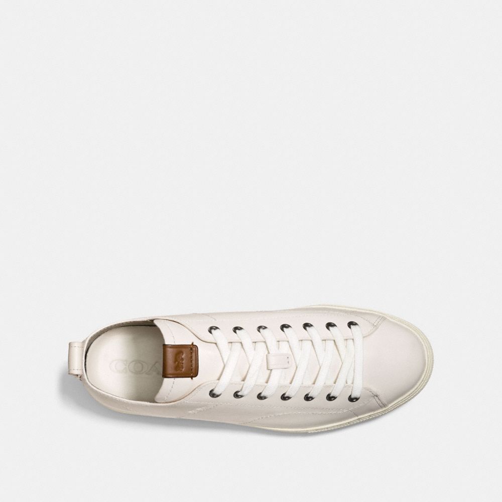 COACH®,C121 LOW TOP SNEAKER,Leather,White,Inside View,Top View