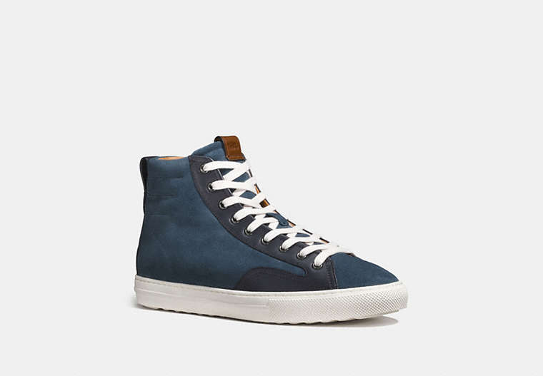 COACH®,C227 HIGH TOP,Leather,Dusk/Midnight Navy,Front View