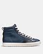 COACH®,C227 HIGH TOP,Leather,Dusk/Midnight Navy,Angle View
