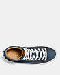 COACH®,C227 HIGH TOP,Leather,Dusk/Midnight Navy,Inside View,Top View