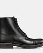 COACH®,BLEECKER CAP TOE BOOT,Leather,Black,Angle View