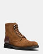 COACH®,BLEECKER CAP TOE BOOT,Leather,TOFFEE,Front View