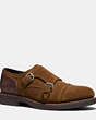COACH®,BLEECKER DOUBLE MONK SHOE,Leather,TOFFEE,Front View