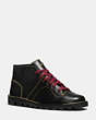 COACH®,BOXING BOOT,Leather,Black,Front View