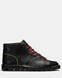 COACH®,BOXING BOOT,Leather,Black,Angle View