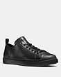 COACH®,C114 LOW TOP,Leather,Black,Front View