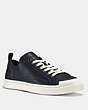 COACH®,C114 LOW TOP,Leather,NAVY,Front View