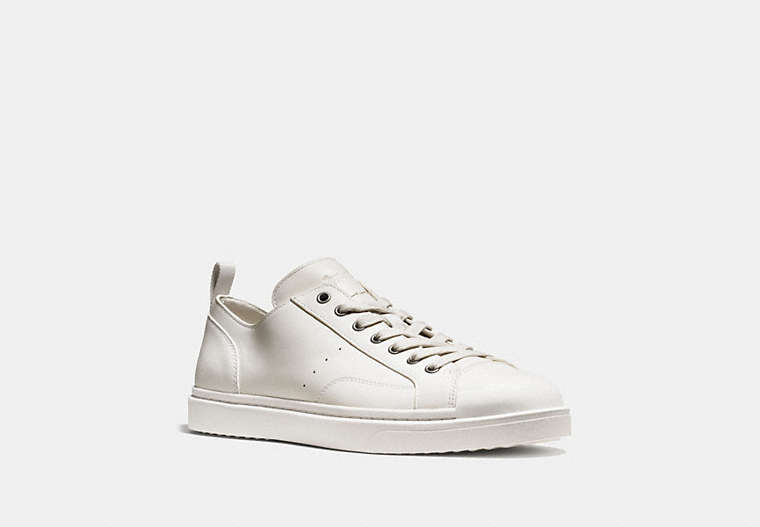 COACH®,C114 LOW TOP,Leather,White,Front View