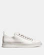 COACH®,C114 LOW TOP,Leather,White,Angle View