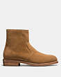 COACH®,WEST SUEDE ZIP BOOT,Suede,Camel,Angle View