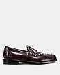 COACH®,PLUG LOAFER WITH RIVETS,Leather,Dark Bordeaux,Angle View