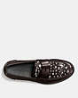 COACH®,PLUG LOAFER WITH RIVETS,Leather,Dark Bordeaux,Inside View,Top View