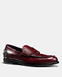 COACH®,STUDDED LOAFER,Leather,CARDINAL,Front View