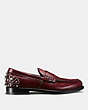 COACH®,STUDDED LOAFER,Leather,CARDINAL,Angle View