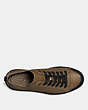 COACH®,C114 LOW TOP SNEAKER,Leather,Fatigue/Black,Inside View,Top View