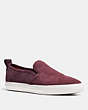 COACH®,C115 SLIP ON,Leather,Oxblood Wine,Front View