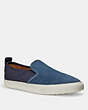 COACH®,C115 SLIP ON,Leather,Dusk/Midnight Navy,Front View