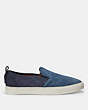 COACH®,C115 SLIP ON,Leather,Dusk/Midnight Navy,Angle View