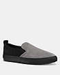 COACH®,C115 SLIP ON,Leather,Black Graphite,Front View