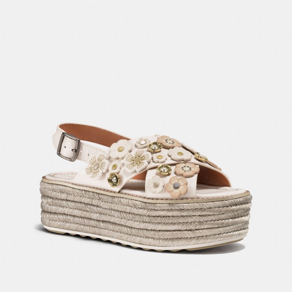 Coach tea rose store t strap sandal