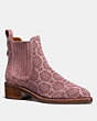 COACH®,BOWERY CHELSEA BOOT WITH CUT OUT TEA ROSE,Suede,DUSTY ROSE,Front View