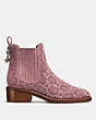 COACH®,BOWERY CHELSEA BOOT WITH CUT OUT TEA ROSE,Suede,DUSTY ROSE,Angle View