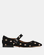 COACH®,MARY JANE WITH PRAIRIE PRINT,Suede,Black,Angle View