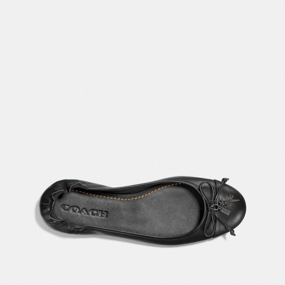 COACH®,BALLERINES PLIABLES AVEC PERLE,Cuir,Noir,Inside View,Top View