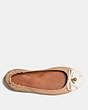 COACH®,PEARL FOLDABLE BALLET,Leather,Chalk/Beechwood,Inside View,Top View