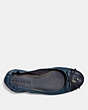 COACH®,PEARL FOLDABLE BALLET,Leather,Midnight Navy/Dark Denim,Inside View,Top View