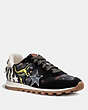 COACH®,C125 RUNNER WITH REXY PATCHES,Leather,BLACK/IVORY,Front View