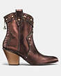 COACH®,WESTERN BOOTIE WITH PRAIRIE RIVETS,Leather,Bronze,Angle View